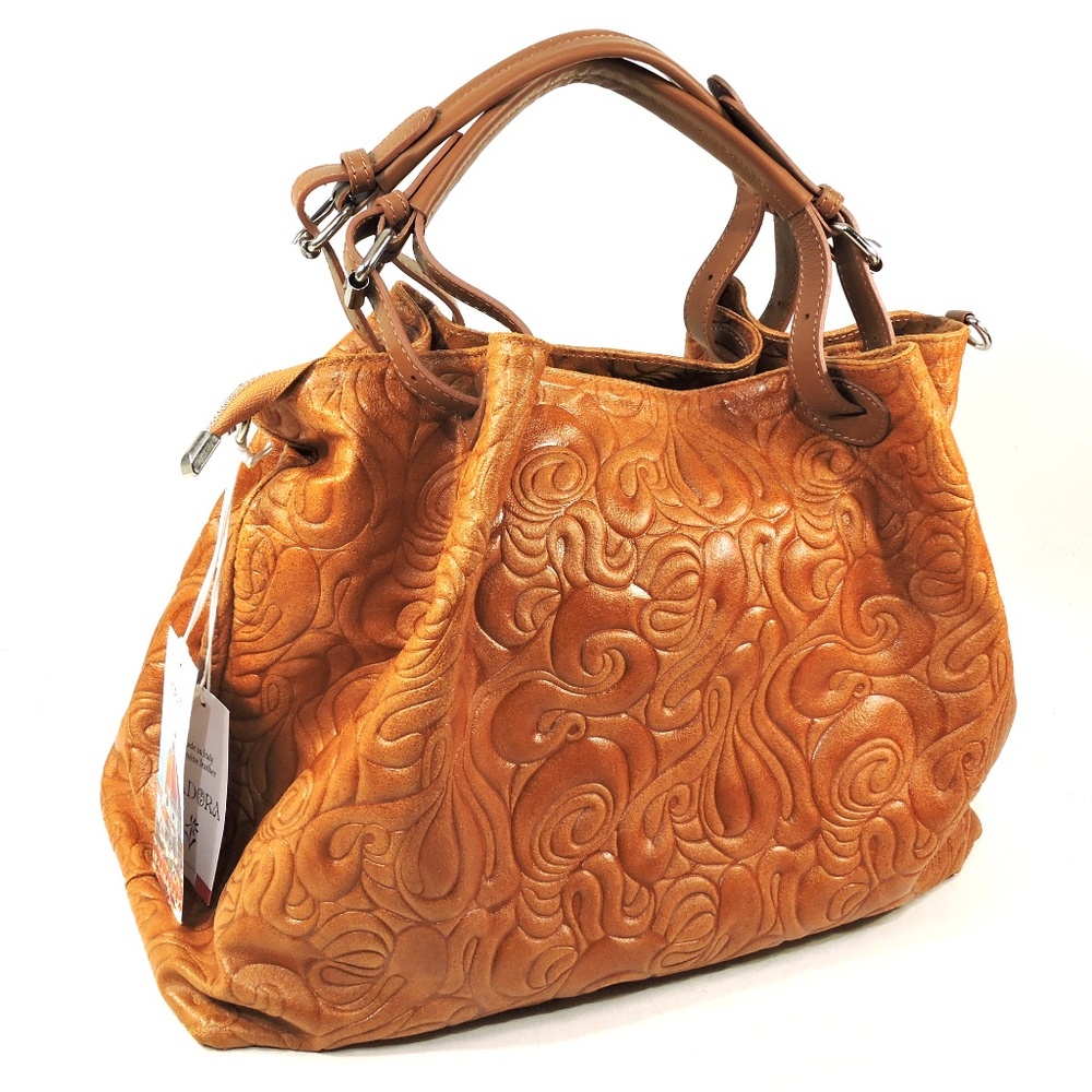 ISADORA 🇮🇹 WOMEN'S BROWN GENUINE LEATHER HANDBAG
